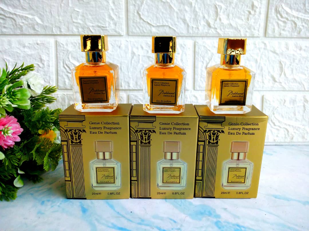 Genie collection Perfumes, 25ml, Barakkat Rouge 540 White, Ambre Eve, Barakkat Rouge 540 Red, Celestial, Satin Oud, Universalis, Ambre Eve, Amyris, Oud Torch, Blue Torch, Oud Vanille - Image 2