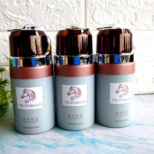 Rave Body Spray, 250ml, Aviator Silver, Ascent, Marconi Black Intense, Club De Sport, Envoy, Bleu Forever, Vintage Eris, Hunter, Talent Homme, Modern Woman, Nice Girl, Victorious