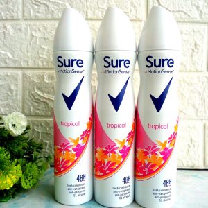 Sure Motion Sense Deodorant Spray, 250ml, Shower Fresh, Invisible Aqua, Quantum Dry, Invisible Icefresh, Invisible Pure, Tropical