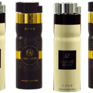 Rave Body Sprays, 200ml, Luxurè woman, Black Suede L’assolute, Oud Nuit