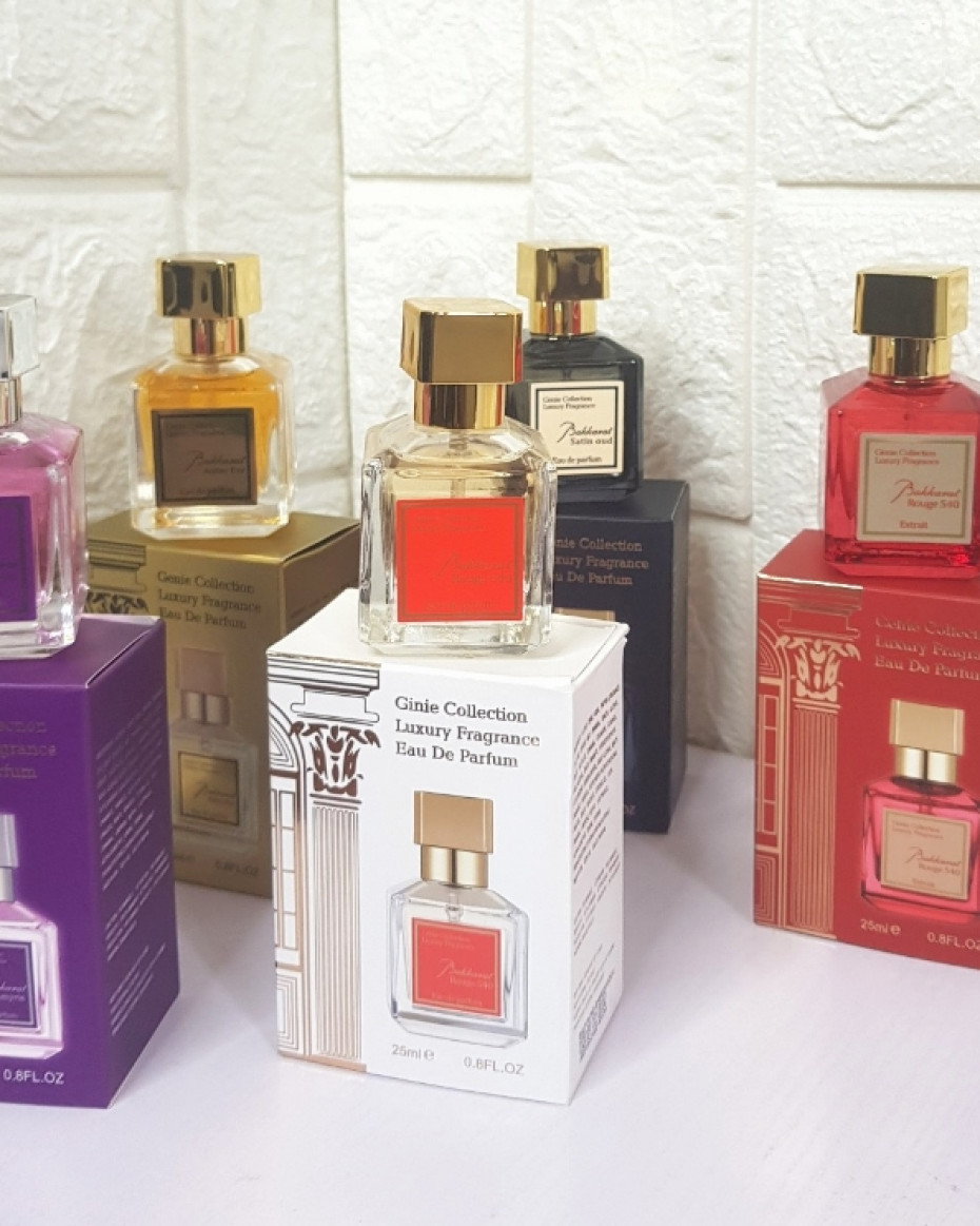 Genie collection Perfumes, 25ml, Barakkat Rouge 540 White, Ambre Eve, Barakkat Rouge 540 Red, Celestial, Satin Oud, Universalis, Ambre Eve, Amyris, Oud Torch, Blue Torch, Oud Vanille