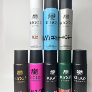 Riggs London Body Spray, 250ml, for Unisex, Jock, West, Gear, Power, Echo, Rustics, X, Hour, Venom, Only, Rider, Dynamo, Armour,Chief, Voyage, Pink, Ace