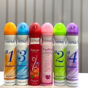 Venus Deodorant Body Sprays - 1-Fun, 2-Floral, 3-Ocean, 4-Oriental, Fushia, Seduction,Cotton and Dry, Tropical Paradise